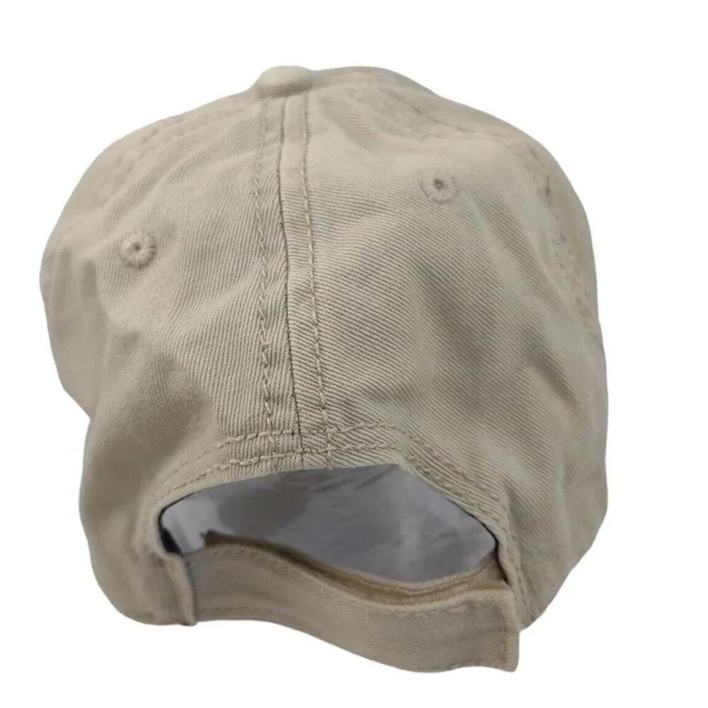 Miami South Beach American Flag Baseball Hat Embroidered Adjustable Khaki RARE!!